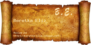 Beretka Eliz névjegykártya